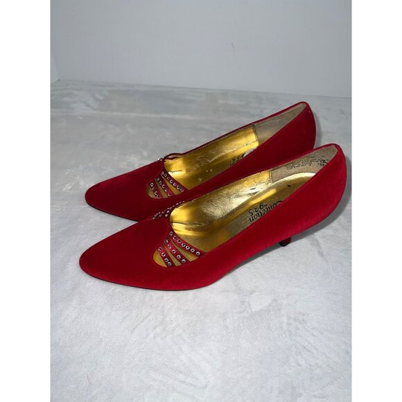 Vintage The PM Collection by 9.2.5 Velvet Heels Size 7.5 - Picture 3 of 10